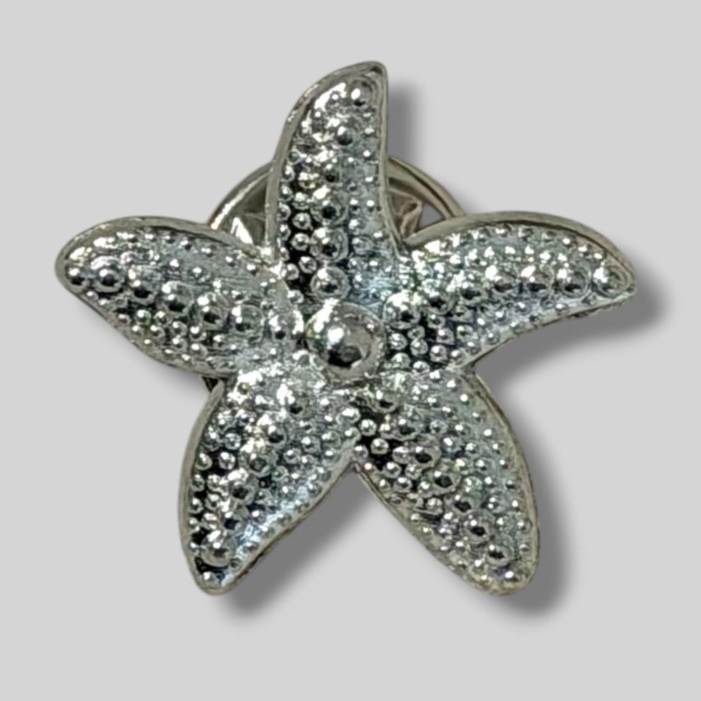 Silver Tone Starfish Vintage Lapel Pin Brooch E31